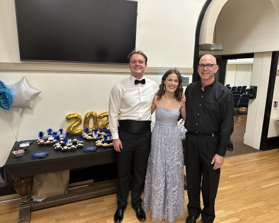 David Heid with Duke students Grant Bryden and Abigail Pickens