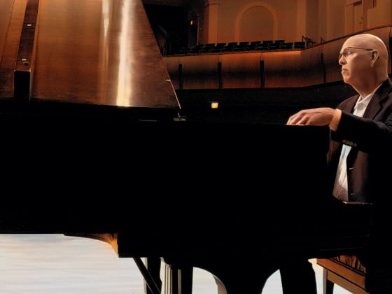 David Heid at the piano in Baldwin Auditorium
