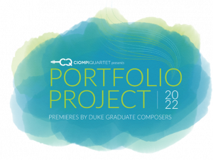 Blue, green and yellow logo for the Ciompi Quartet's Portfolio Project 2022