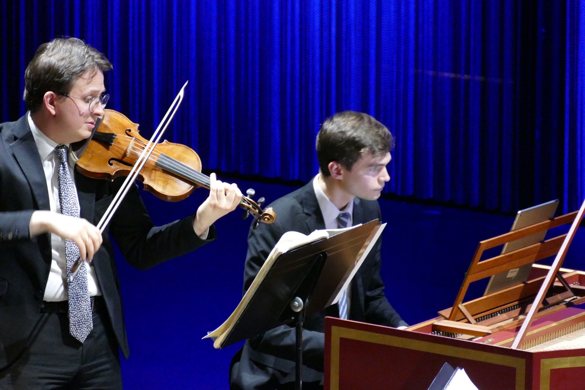 Violinist Jude Ziliak and harpsichordist Gabriel Benton